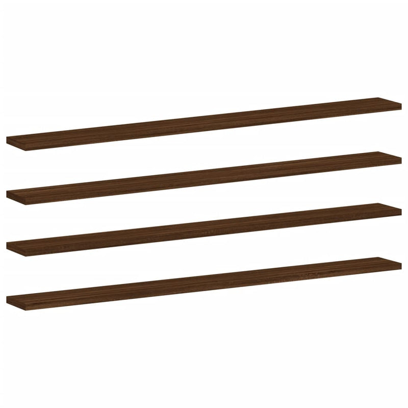 Wandschappen 4 st 100x10x1,5 cm bewerkt hout bruineikenkleurig