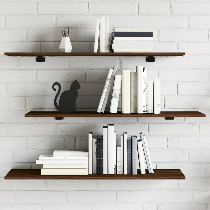 Wandschappen 4 st 100x30x1,5 cm bewerkt hout bruineikenkleurig