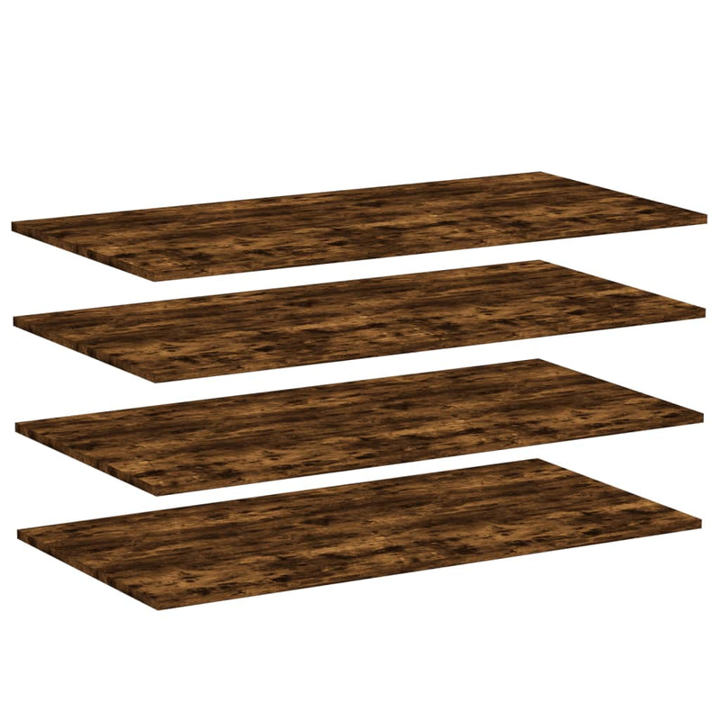 Wandschappen 4 st 100x50x1,5 cm bewerkt hout gerookt eikenkleur