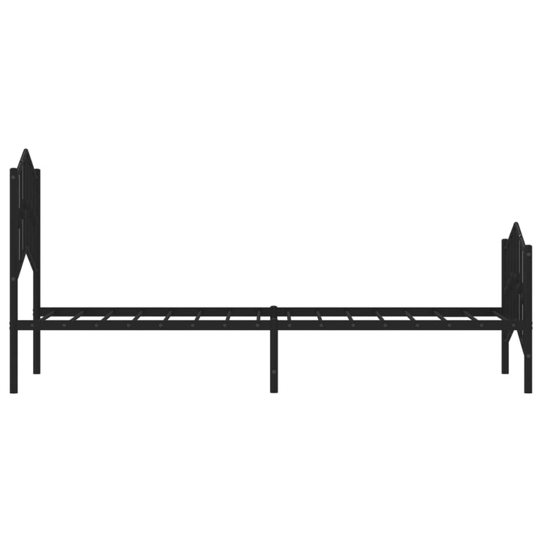 Bedframe met hoofd- en voeteneinde metaal zwart 100x190 cm