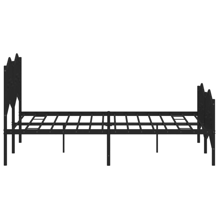 Bedframe met hoofd- en voeteneinde metaal zwart 140x190 cm