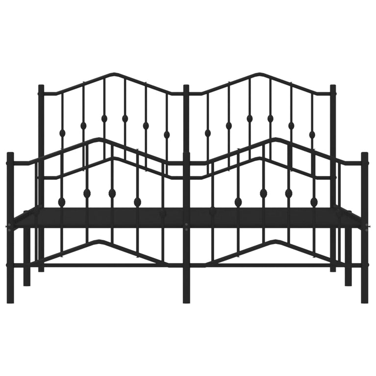 Bedframe met hoofd- en voeteneinde metaal zwart 150x200 cm