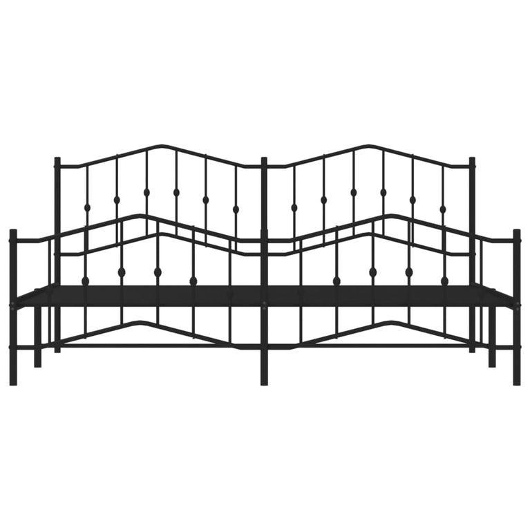 Bedframe met hoofd- en voeteneinde metaal zwart 193x203 cm