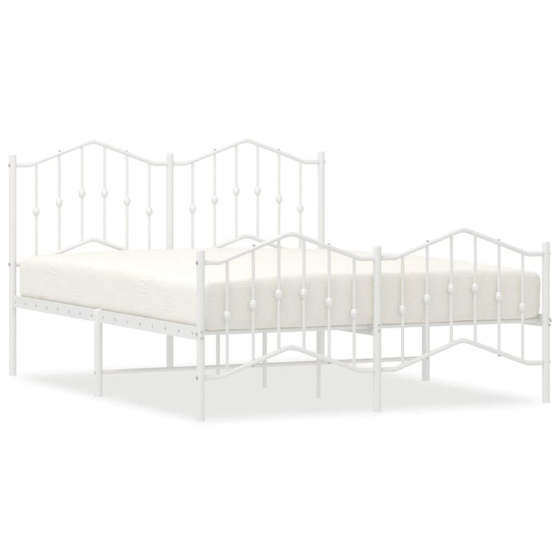 Bedframe met hoofd- en voeteneinde metaal wit 140x200 cm