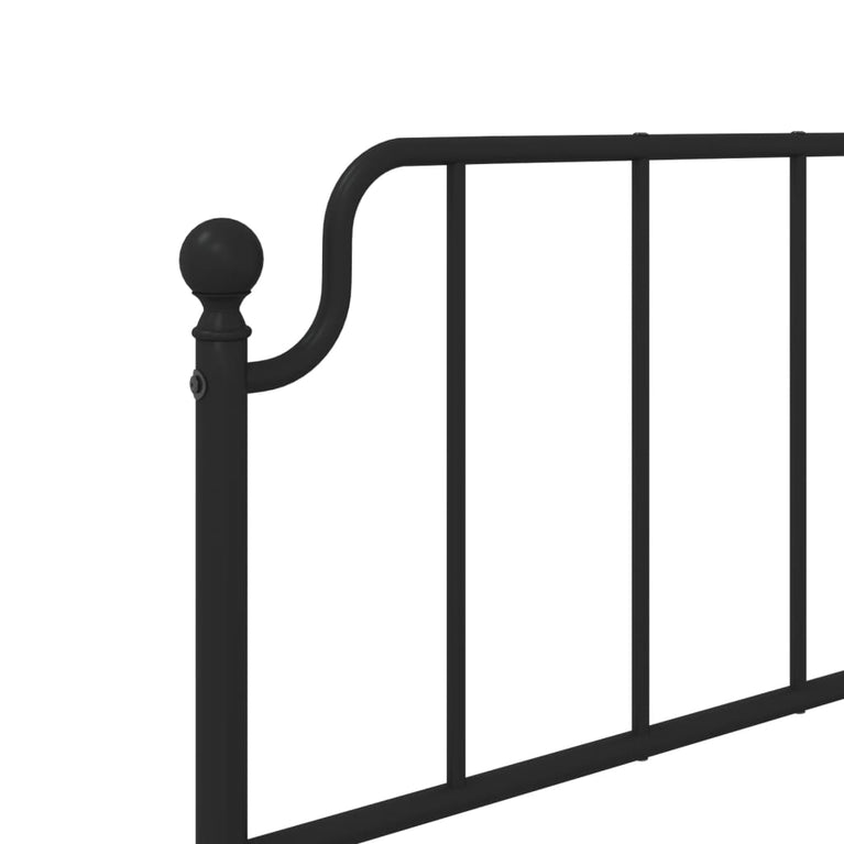 Bedframe met hoofdbord metaal zwart 107x203 cm