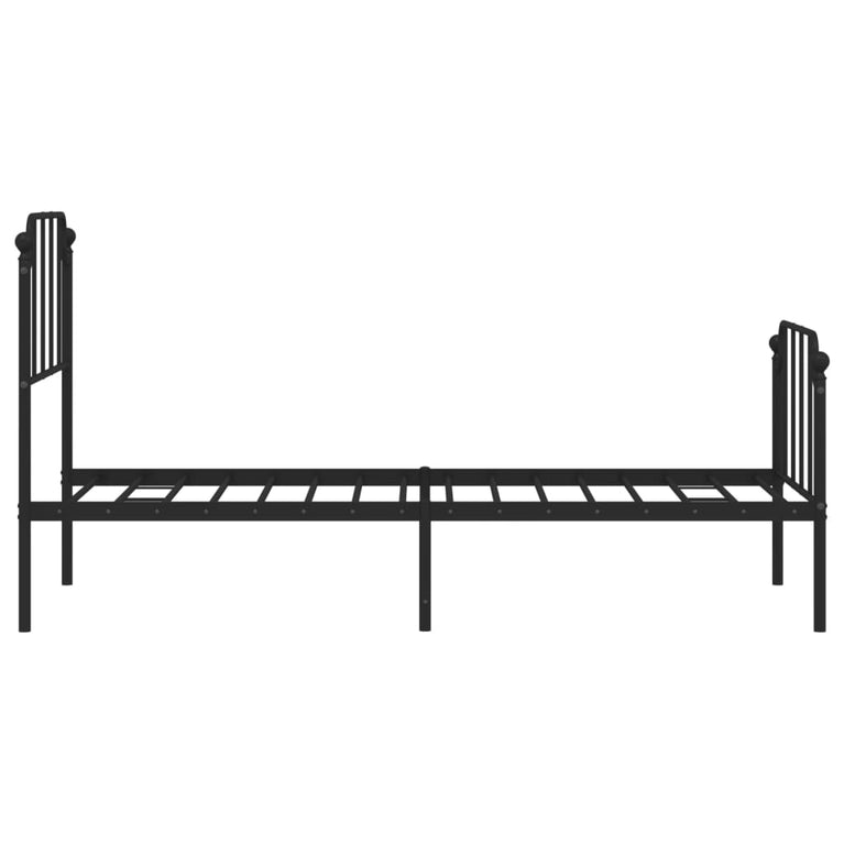 Bedframe met hoofd- en voeteneinde metaal zwart 80x200 cm