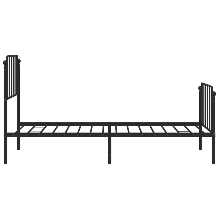 Bedframe met hoofd- en voeteneinde metaal zwart 90x200 cm