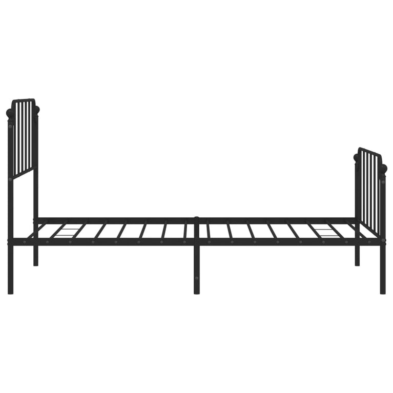 Bedframe met hoofd- en voeteneinde metaal zwart 100x190 cm