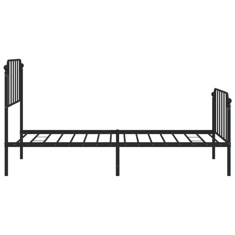 Bedframe met hoofd- en voeteneinde metaal zwart 100x200 cm