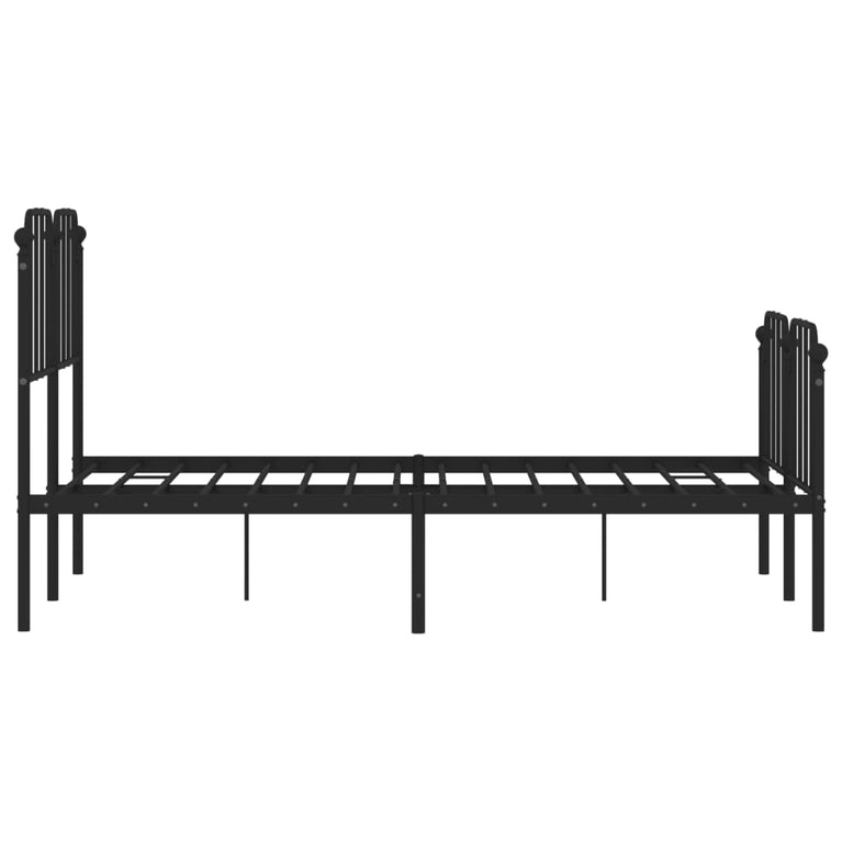 Bedframe met hoofd- en voeteneinde metaal zwart 120x190 cm