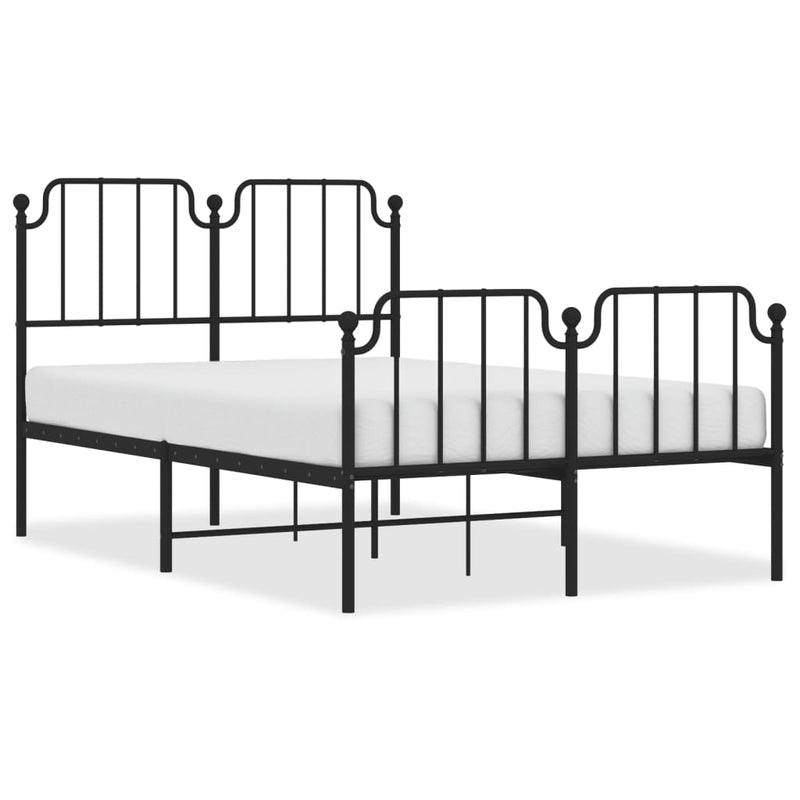 Bedframe met hoofd- en voeteneinde metaal zwart 120x200 cm
