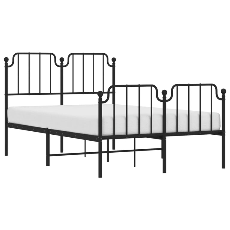 Bedframe met hoofd- en voeteneinde metaal zwart 120x200 cm