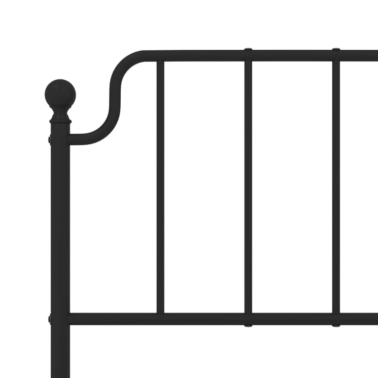 Bedframe met hoofd- en voeteneinde metaal zwart 150x200 cm