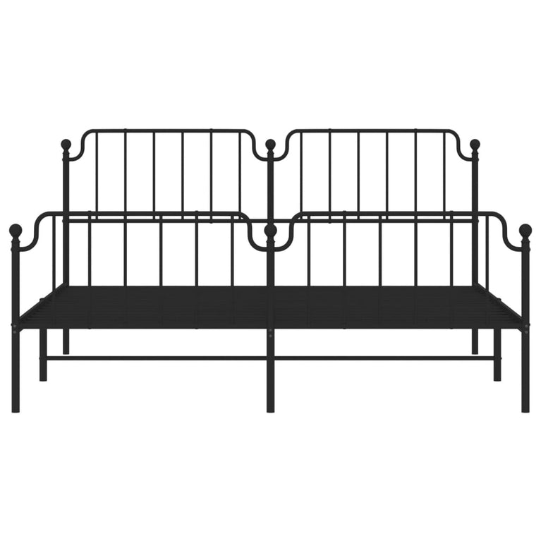 Bedframe met hoofd- en voeteneinde metaal zwart 160x200 cm