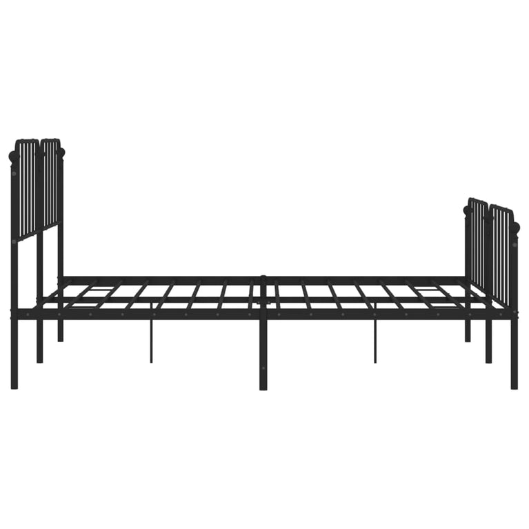 Bedframe met hoofd- en voeteneinde metaal zwart 160x200 cm