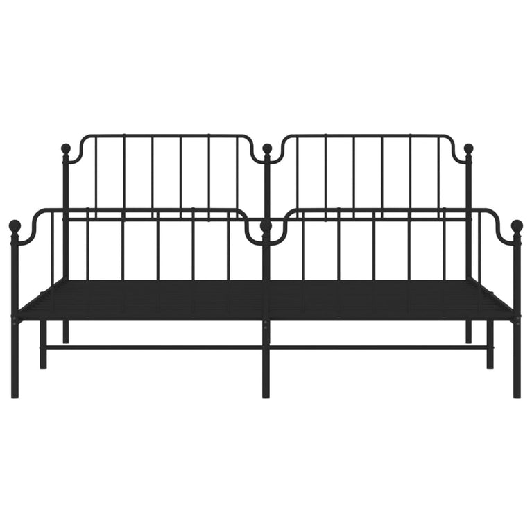 Bedframe met hoofd- en voeteneinde metaal zwart 193x203 cm