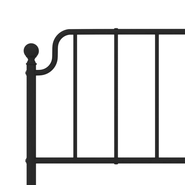 Bedframe met hoofd- en voeteneinde metaal zwart 200x200 cm