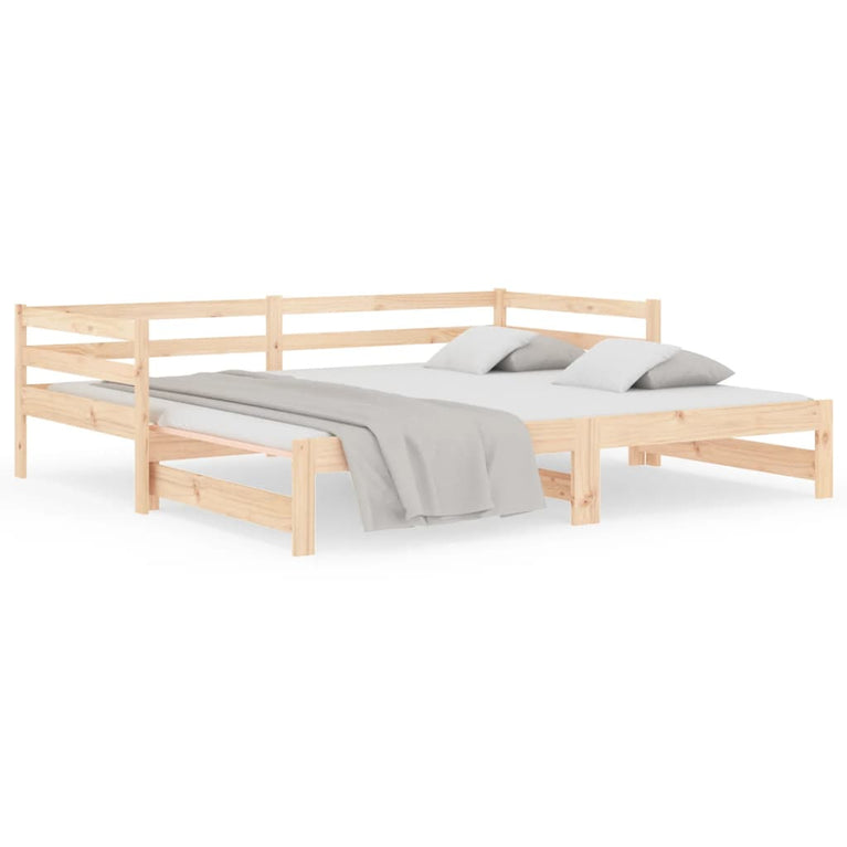 Slaapbank met onderschuifbed 90x190 cm massief grenenhout