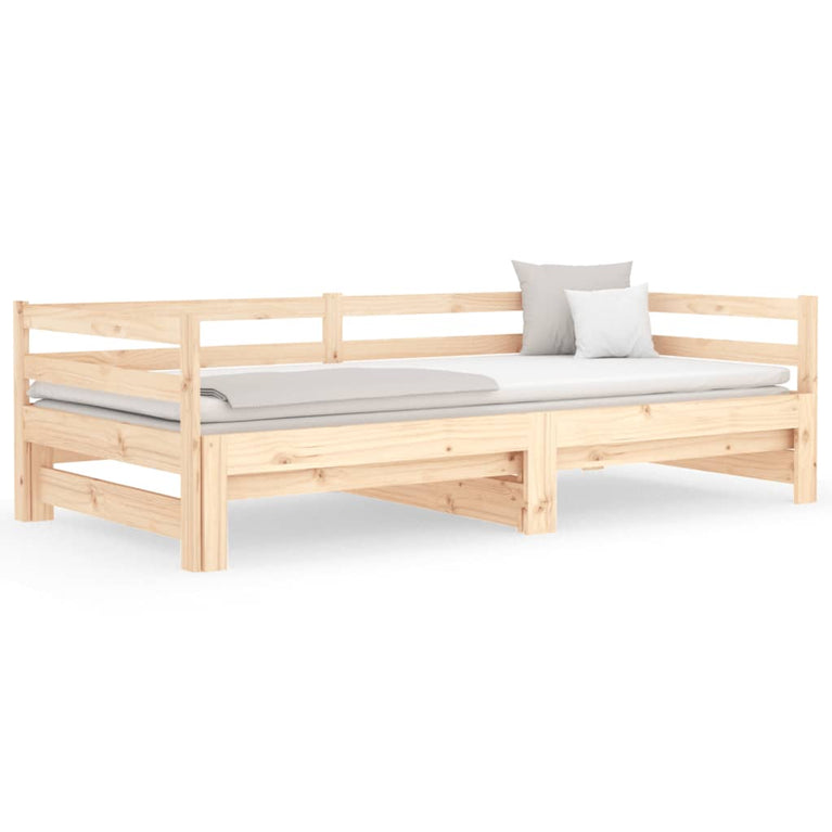 Slaapbank met onderschuifbed 90x190 cm massief grenenhout