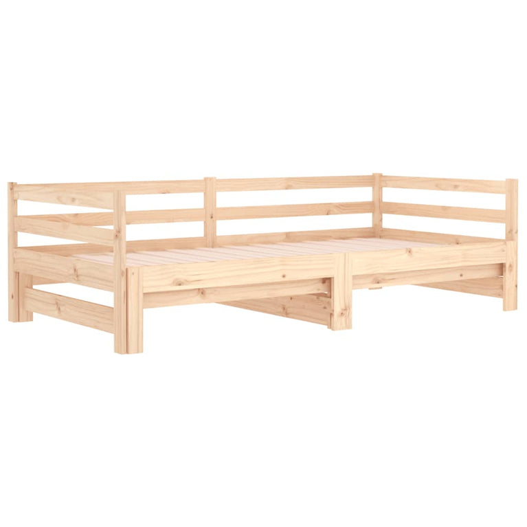 Slaapbank met onderschuifbed 90x190 cm massief grenenhout
