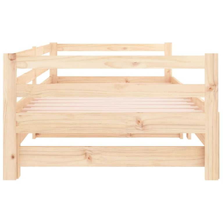 Slaapbank met onderschuifbed 90x190 cm massief grenenhout