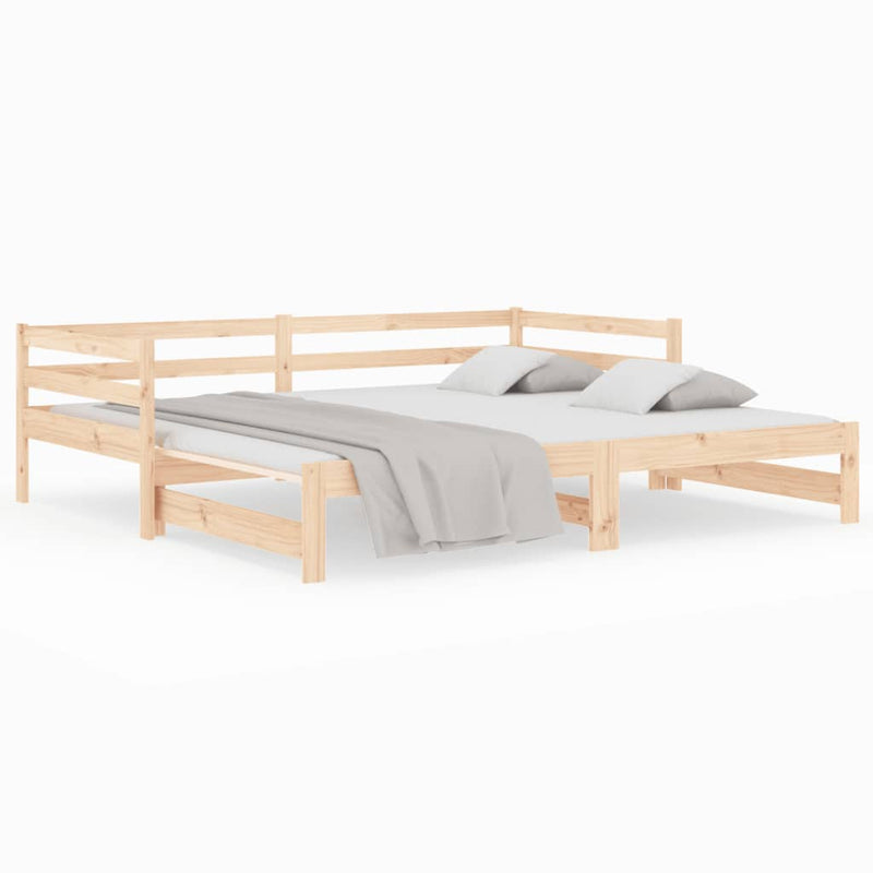 Slaapbank met onderschuifbed 80x200 cm massief grenenhout