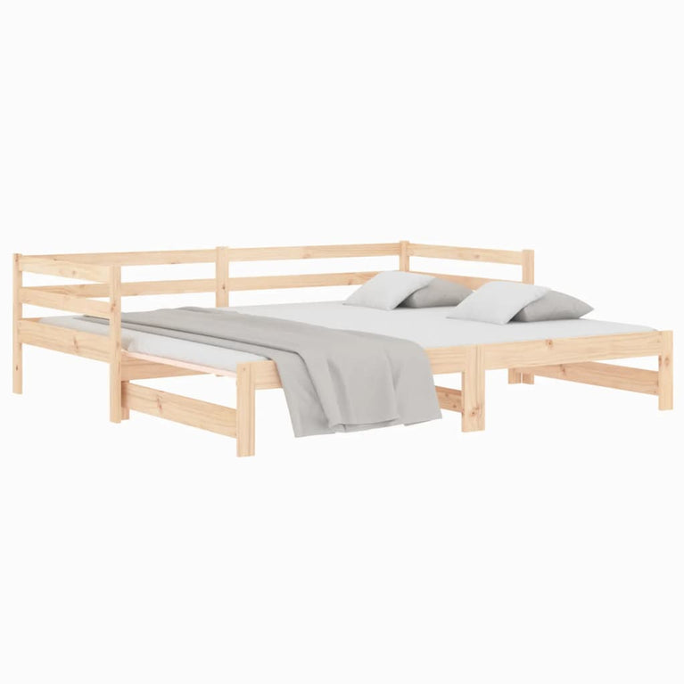 Slaapbank met onderschuifbed 80x200 cm massief grenenhout