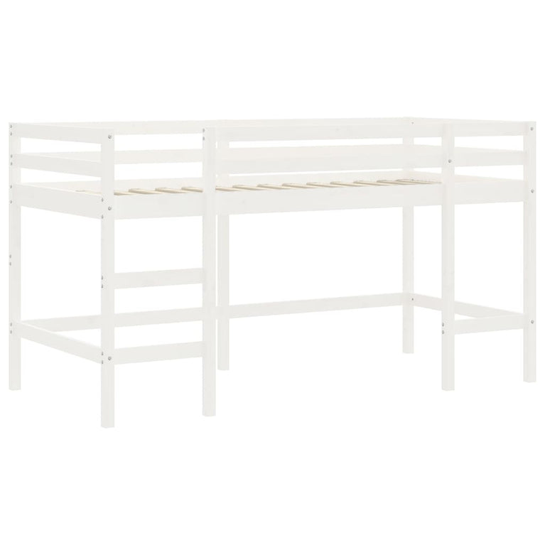 Kinderhoogslaper met tunnel 90x200 cm grenenhout wit en zwart