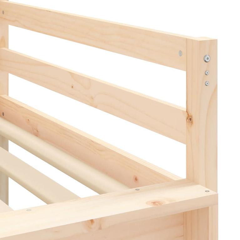 Kinderhoogslaper met toren 90x200 cm grenenhout wit en zwart