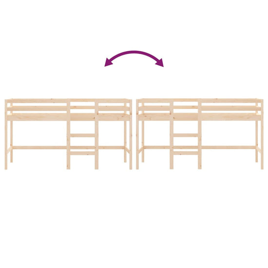 Kinderhoogslaper met ladder 80x200 cm massief grenenhout MeubelReus