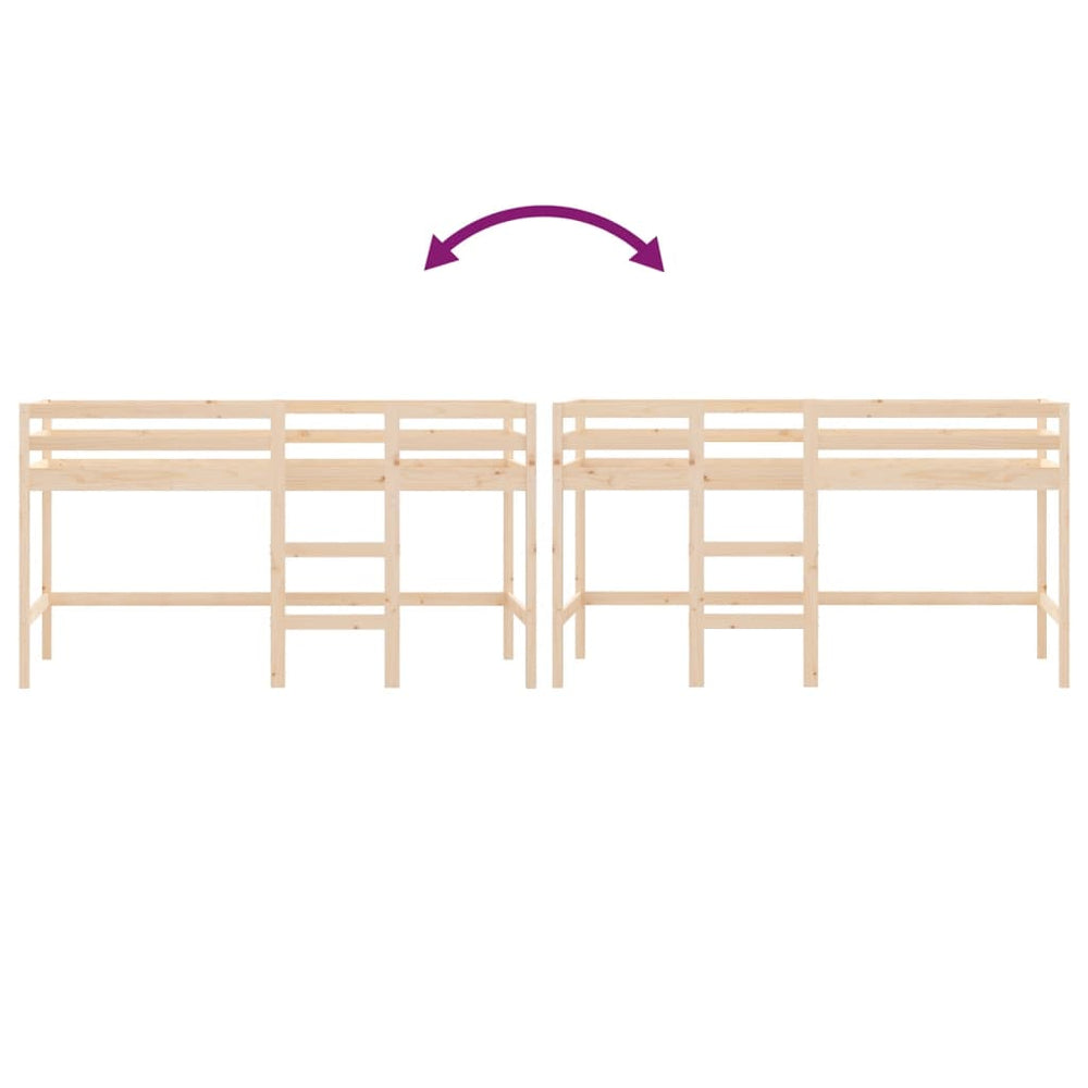 Kinderhoogslaper met ladder 90x200 cm massief grenenhout MeubelReus