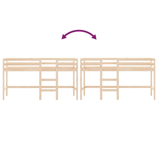 Kinderhoogslaper met ladder 90x200 cm massief grenenhout MeubelReus