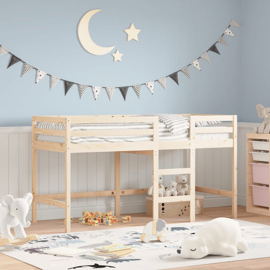 Kinderhoogslaper met ladder 90x200 cm massief grenenhout MeubelReus
