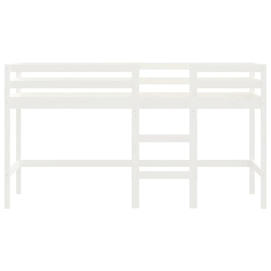 Kinderhoogslaper met ladder 90x200 cm massief grenenhout wit MeubelReus