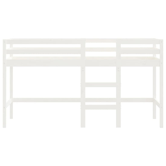 Kinderhoogslaper met ladder 90x190 cm massief grenenhout wit MeubelReus