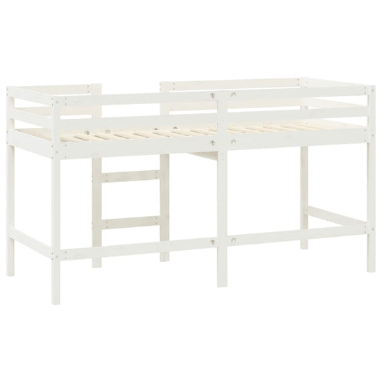 Kinderhoogslaper met ladder 90x190 cm massief grenenhout wit MeubelReus