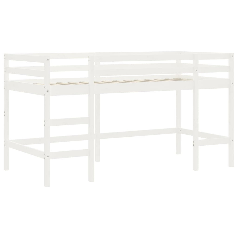 Kinderhoogslaper met ladder 80x200 cm massief grenenhout wit MeubelReus