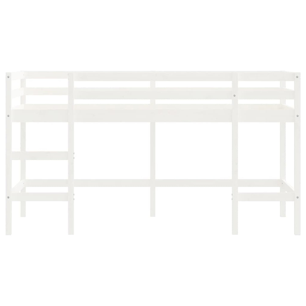 Kinderhoogslaper met ladder 80x200 cm massief grenenhout wit MeubelReus