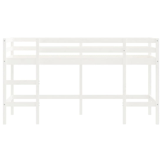 Kinderhoogslaper met ladder 80x200 cm massief grenenhout wit MeubelReus