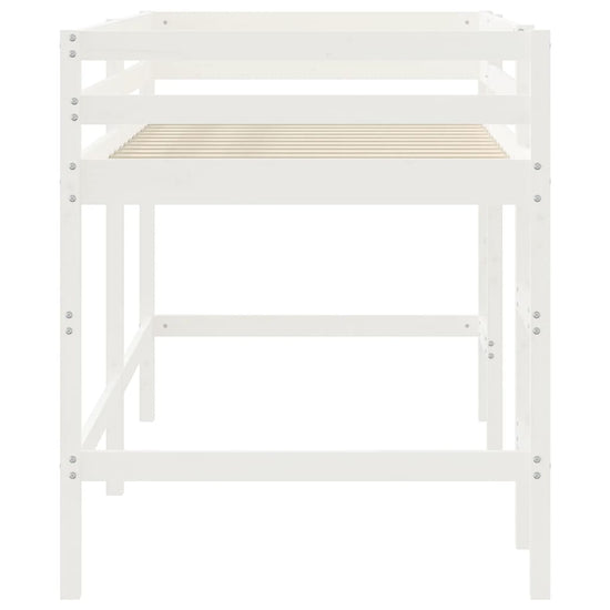 Kinderhoogslaper met ladder 80x200 cm massief grenenhout wit MeubelReus