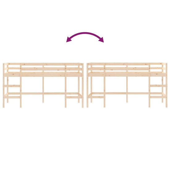 Kinderhoogslaper met ladder 90x200 cm massief grenenhout MeubelReus