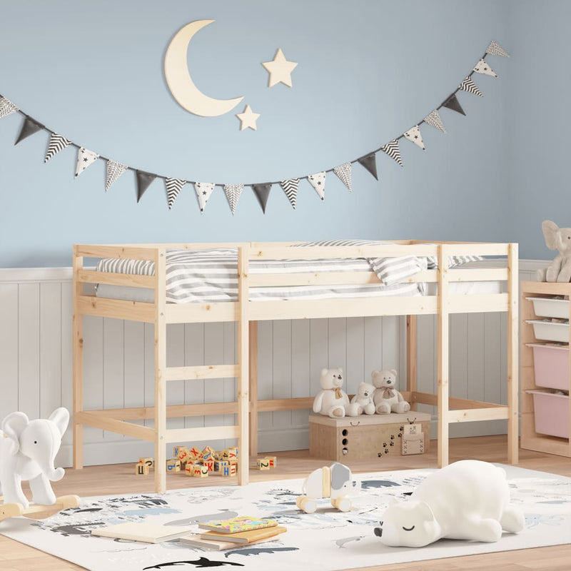 Kinderhoogslaper met ladder 90x200 cm massief grenenhout MeubelReus