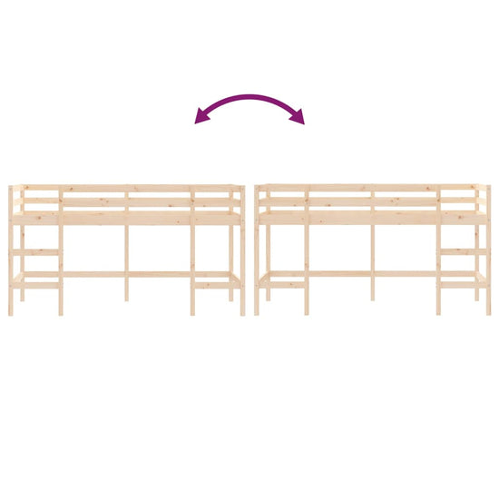 Kinderhoogslaper met ladder 90x190 cm massief grenenhout MeubelReus