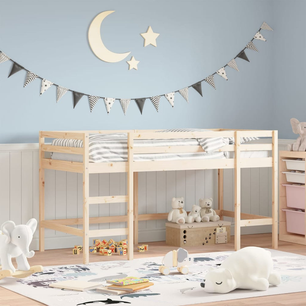 Kinderhoogslaper met ladder 90x190 cm massief grenenhout MeubelReus