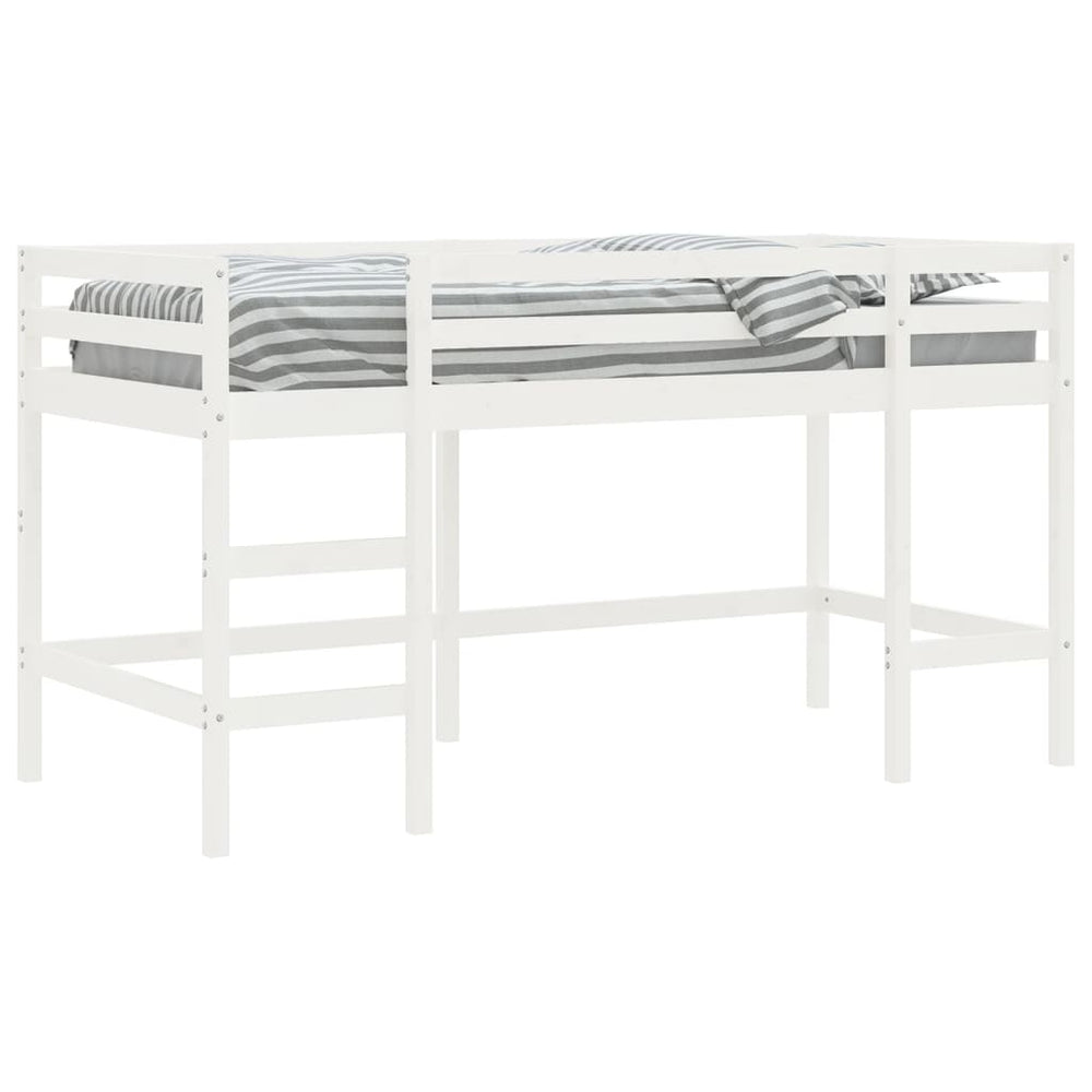 Kinderhoogslaper met ladder 90x190 cm massief grenenhout wit MeubelReus