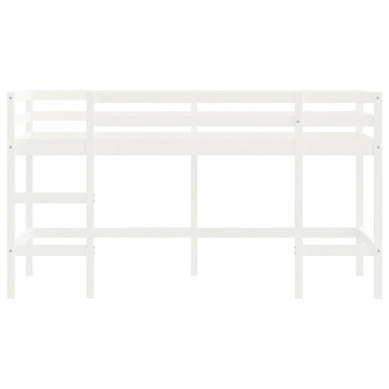 Kinderhoogslaper met ladder 90x190 cm massief grenenhout wit MeubelReus