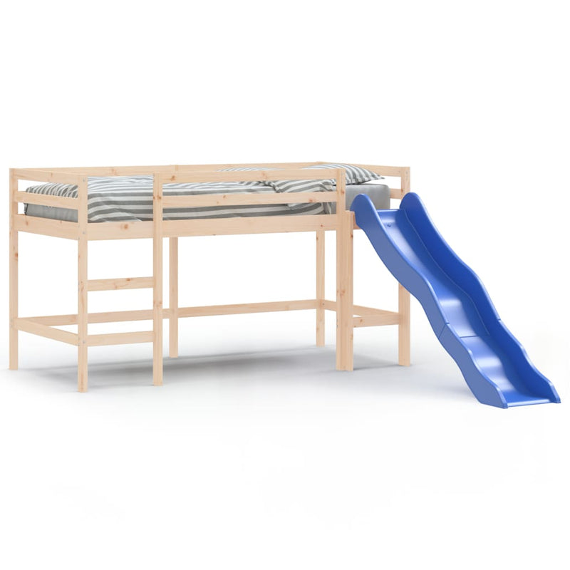 Kinderhoogslaper met glijbaan massief grenenhout 90x190 cm MeubelReus