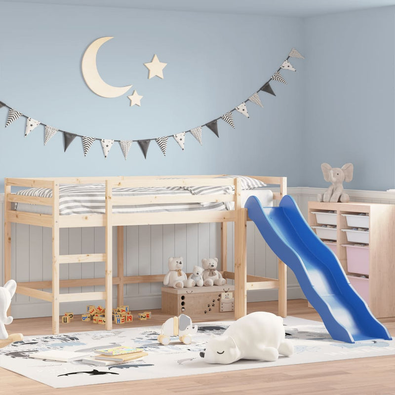 Kinderhoogslaper met glijbaan massief grenenhout 90x190 cm MeubelReus