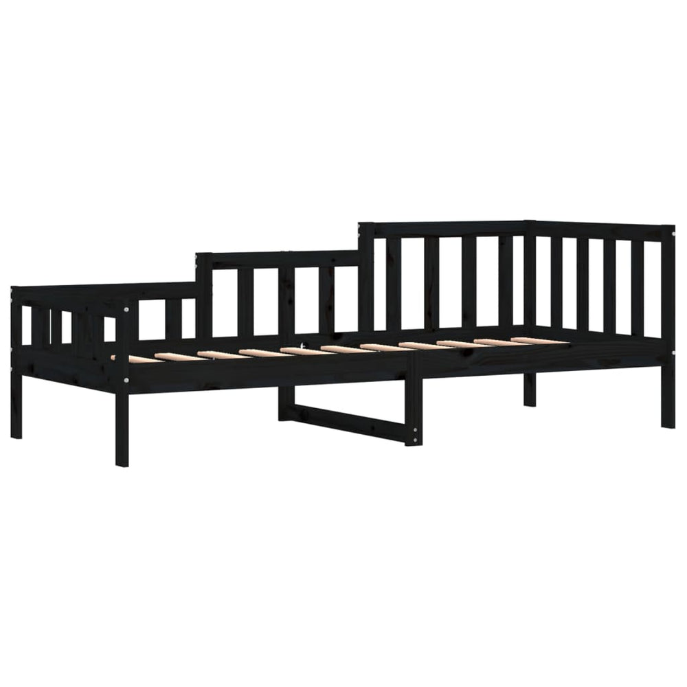 Slaapbank 80x200 cm massief grenenhout zwart MeubelReus