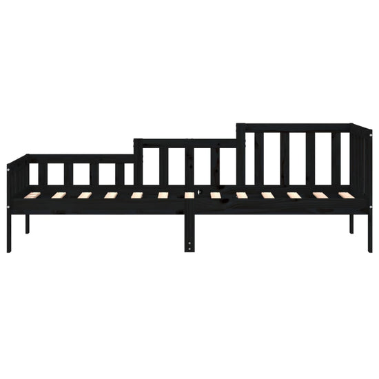 Slaapbank 90x190 cm massief grenenhout zwart MeubelReus